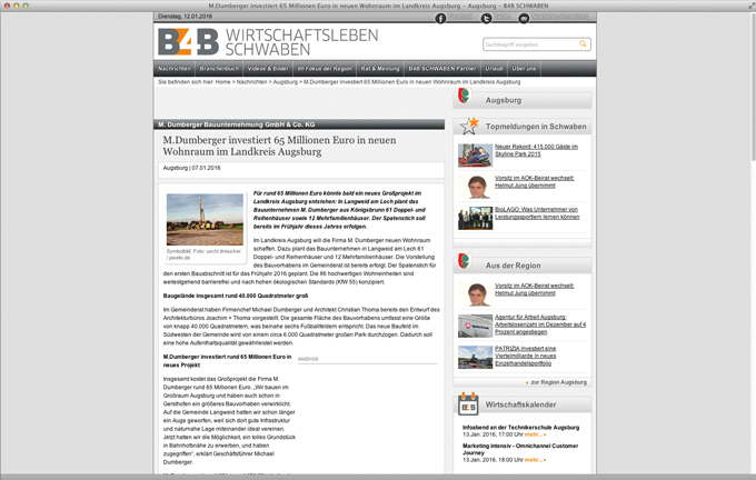 M. Dumberger investiert 65 Millionen Euro