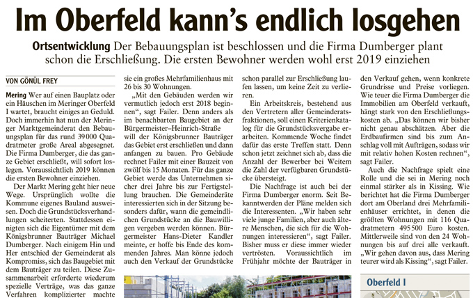 Im Oberfeld kann’s endlich losgehen