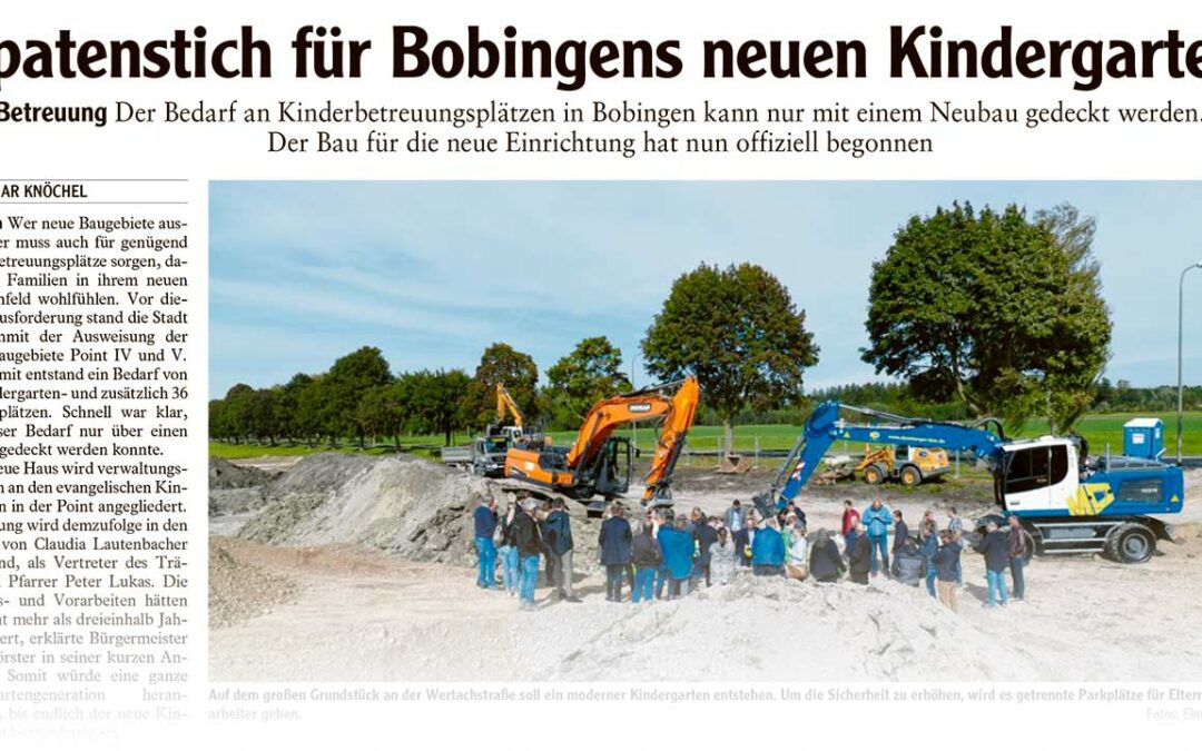 Spatenstich für Bobingens neuen Kindergarten