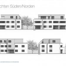Ansichten Süden/Norden - Mehrfamilienhäuser Bobingen, Wendelinstraße - M. Dumberger Bauunternehmung GmbH & Co. KG