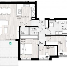 Wohnung 2 - Mehrfamilienhäuser Bobingen Wendelinstraße - M. Dumberger Bauunternehmung GmbH & Co. KG
