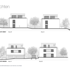Ansichten Süden/Norden - Mehrfamilienhäuser Mering Hermann-Löns-Straße - M. Dumberger Bauunternehmung GmbH & Co. KG